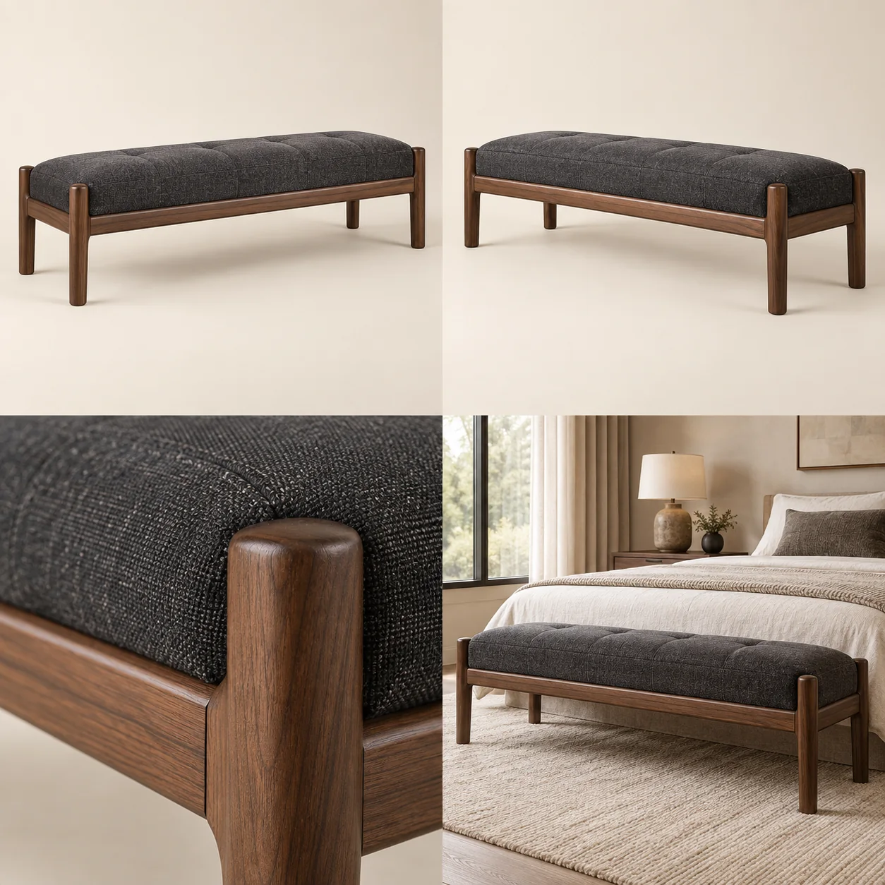 ARVIGA bedroom benches four views for bedroom