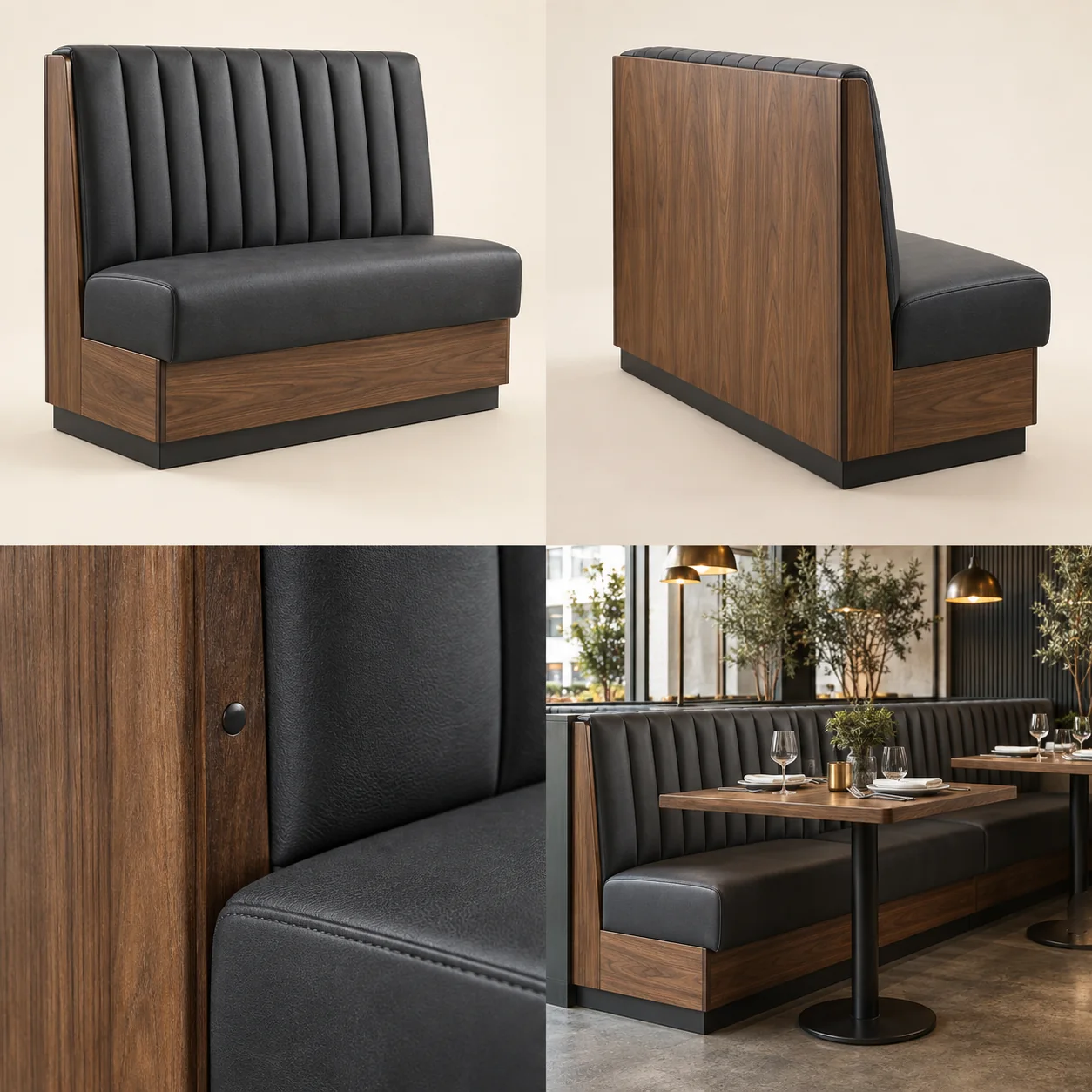 ARVIGA booth seating four views for hospitality & commercial
