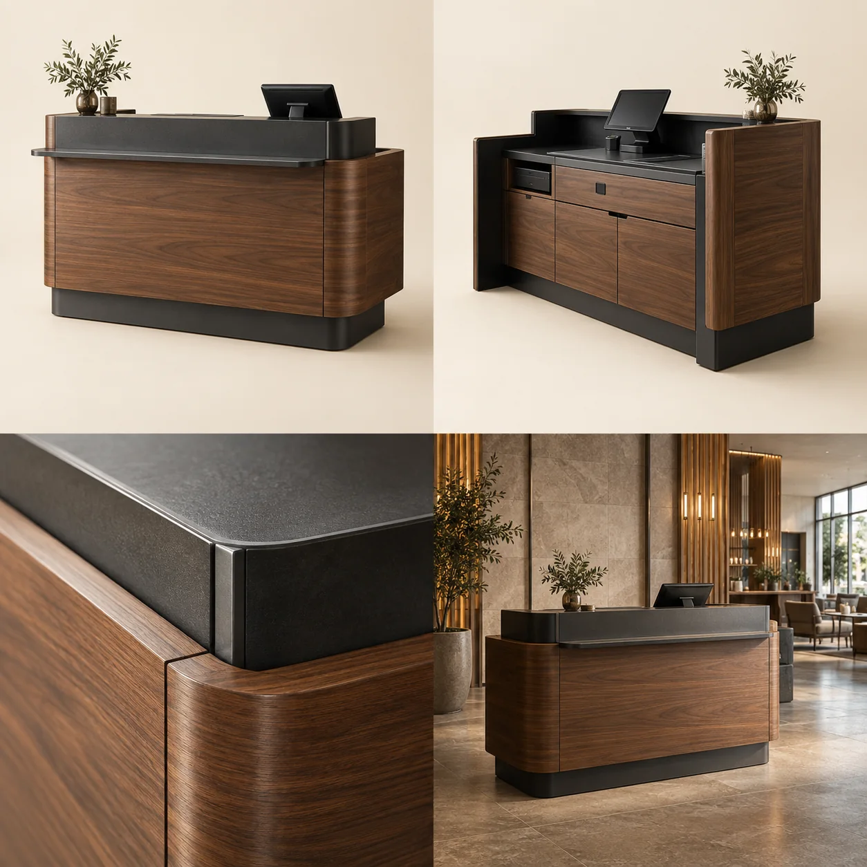 ARVIGA checkout counters four views for hospitality & commercial