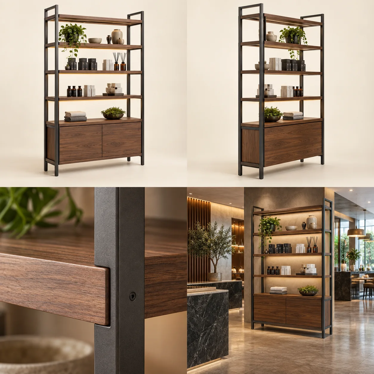 ARVIGA retail display units four views for hospitality & commercial