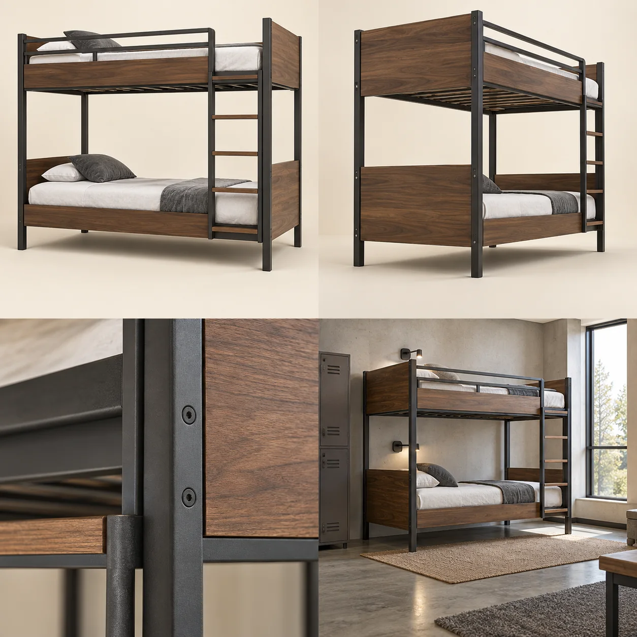 ARVIGA hostel beds four views for institutional