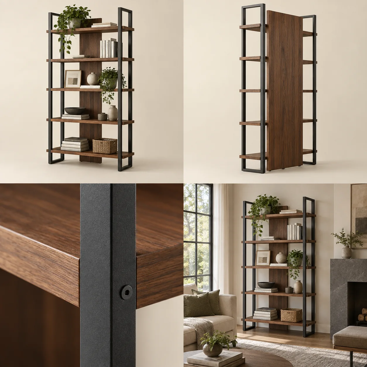 ARVIGA bookshelves four views for living room