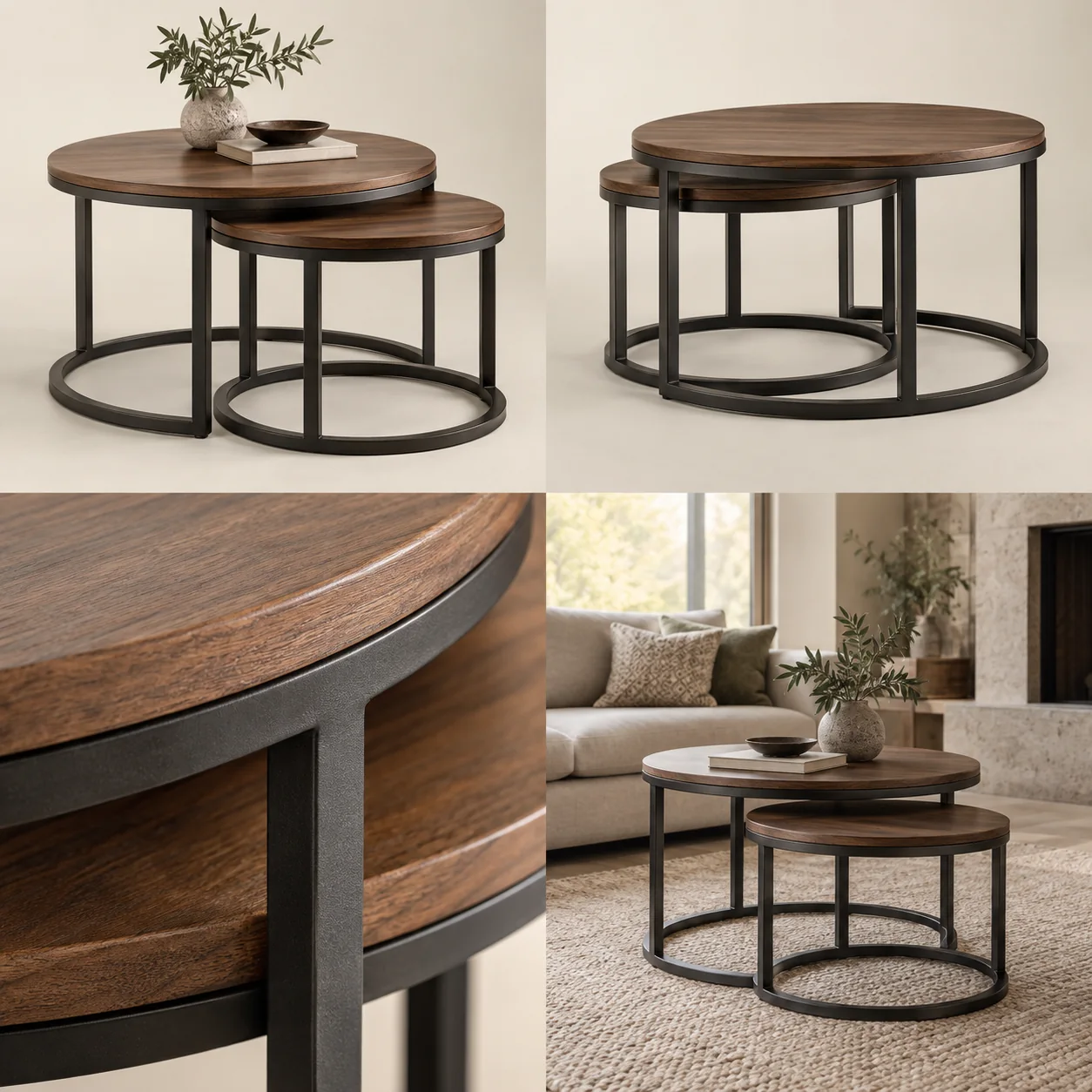 ARVIGA nesting tables four views for living room