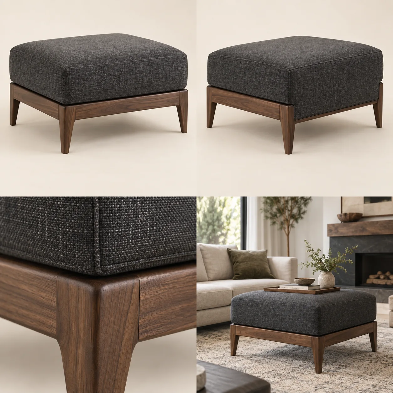 ARVIGA ottomans four views for living room