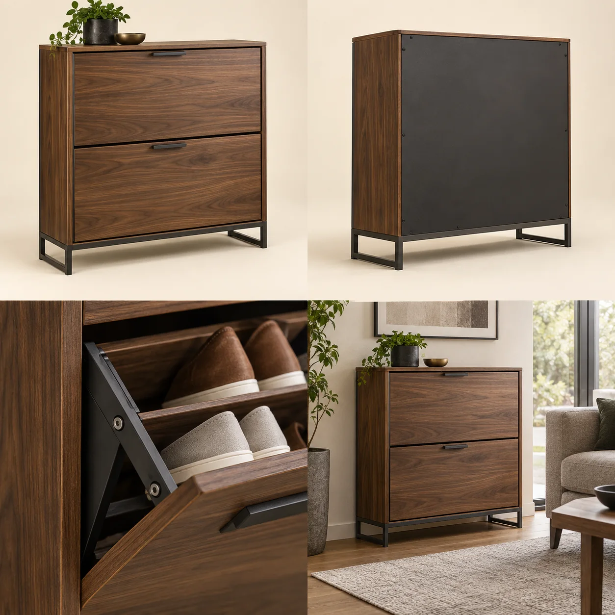 ARVIGA shoe cabinets four views for living room