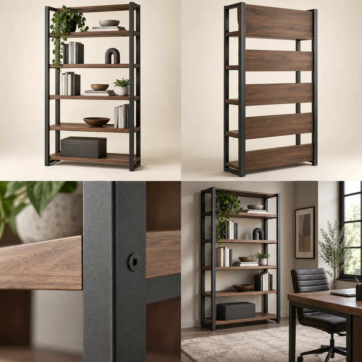 ARVIGA bookcases four views for office