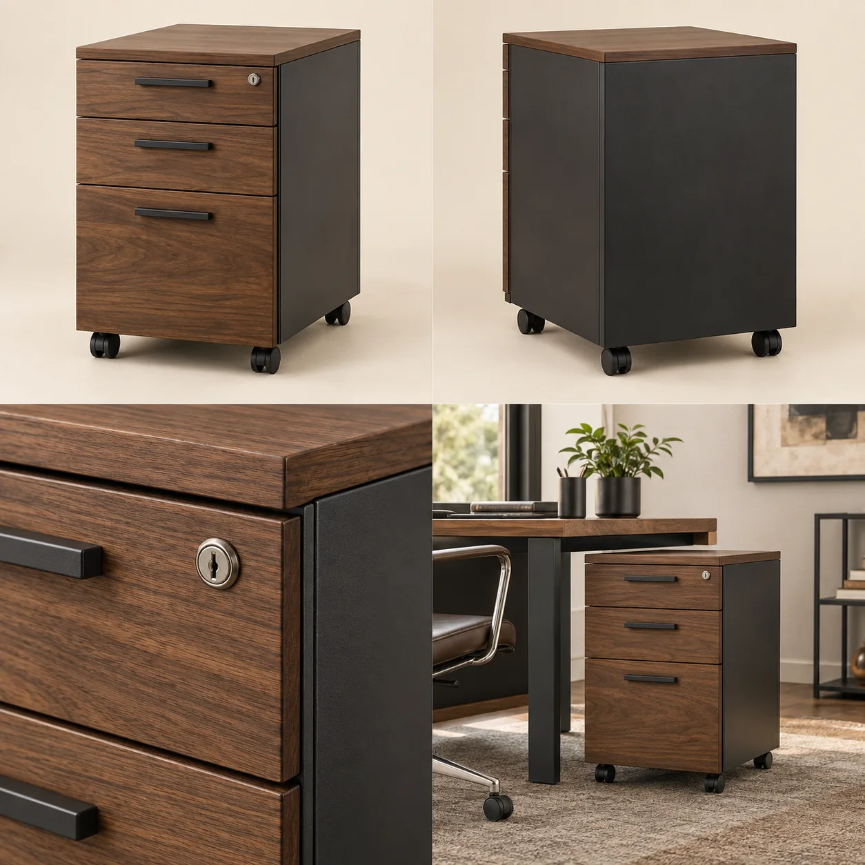 ARVIGA filing cabinets four views for office