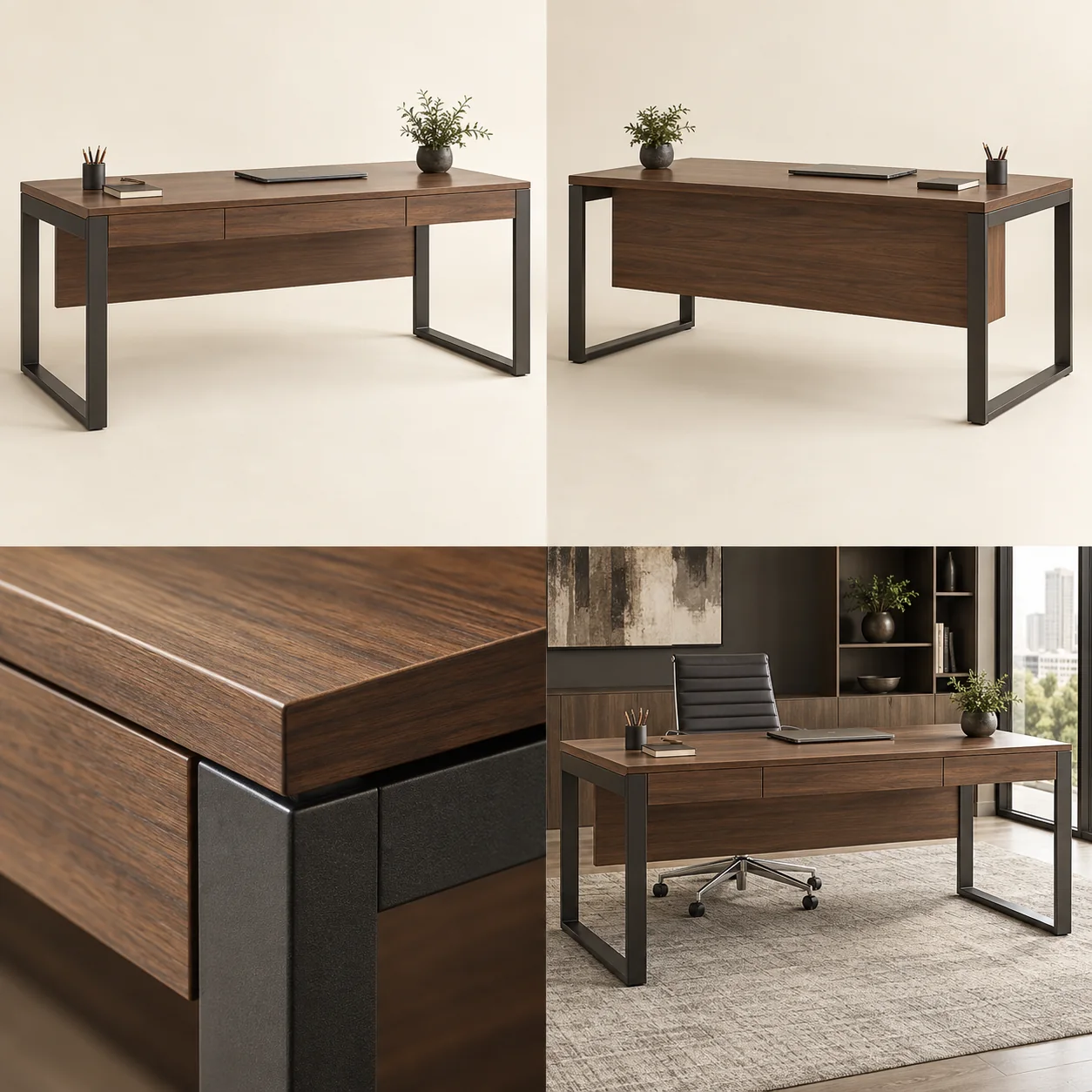 ARVIGA work desks four views for office