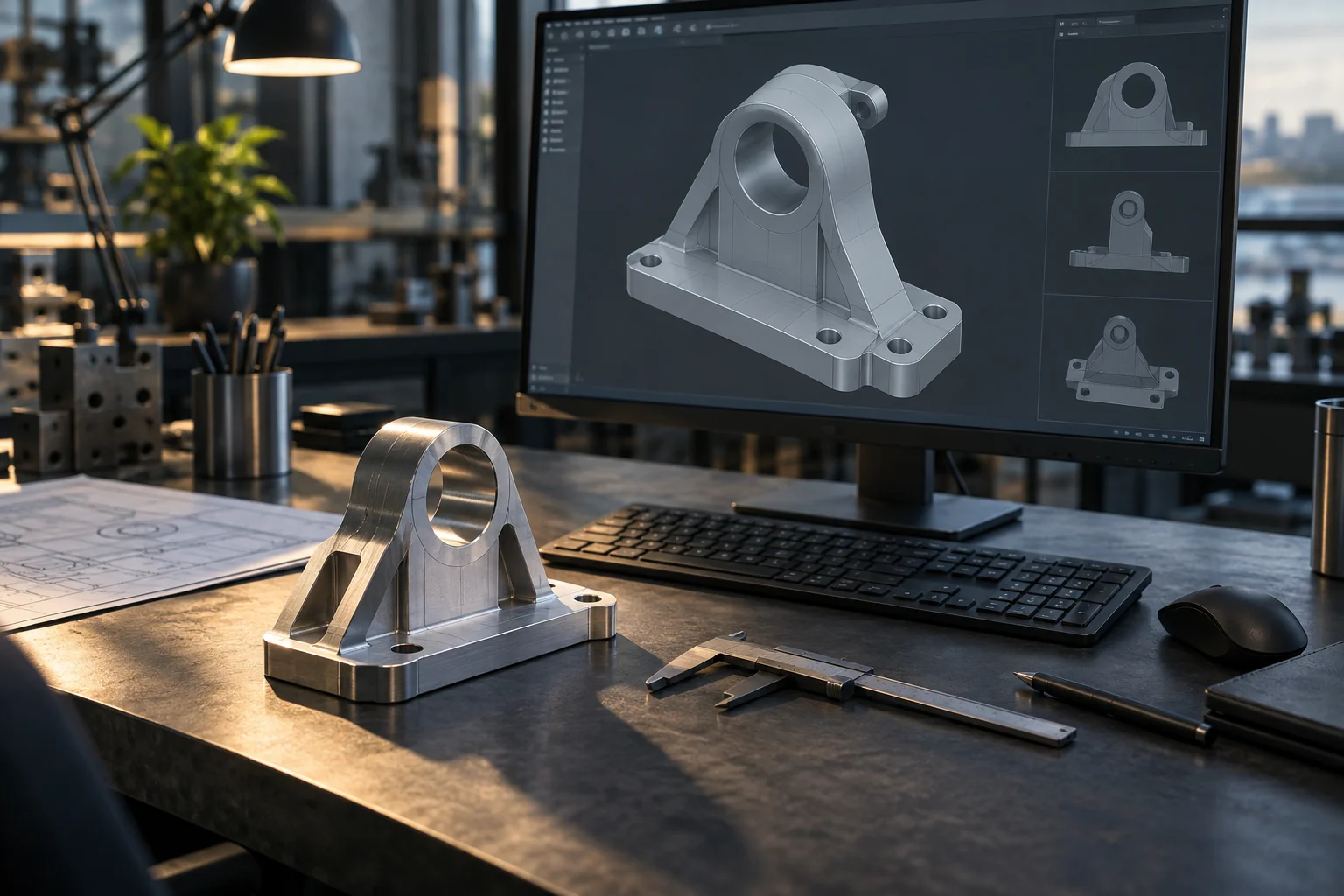 a mechanical design workstation